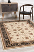 5’ x 8’ Cream and Black Decorative Area Rug