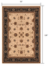 5’ x 8’ Cream and Black Decorative Area Rug