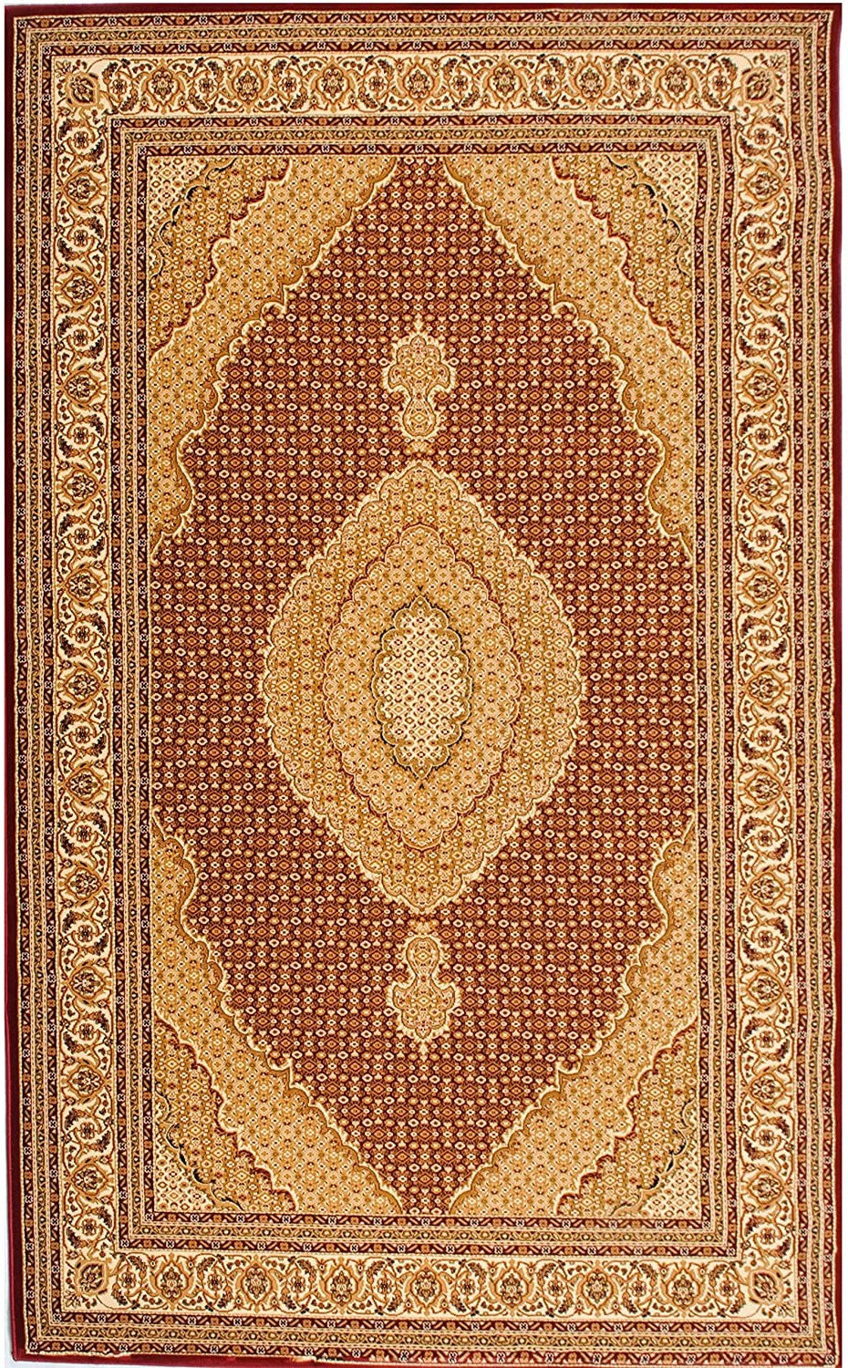 3’ x 10’ Red and Beige Medallion Runner Rug