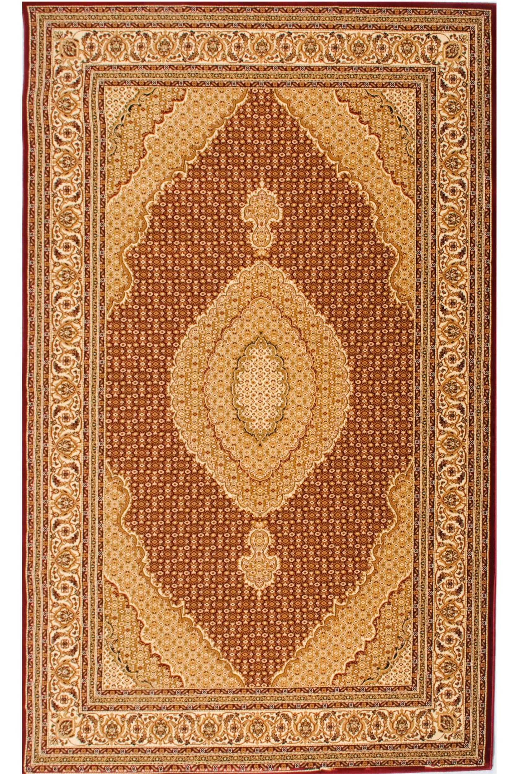 3’ x 10’ Red and Beige Medallion Runner Rug