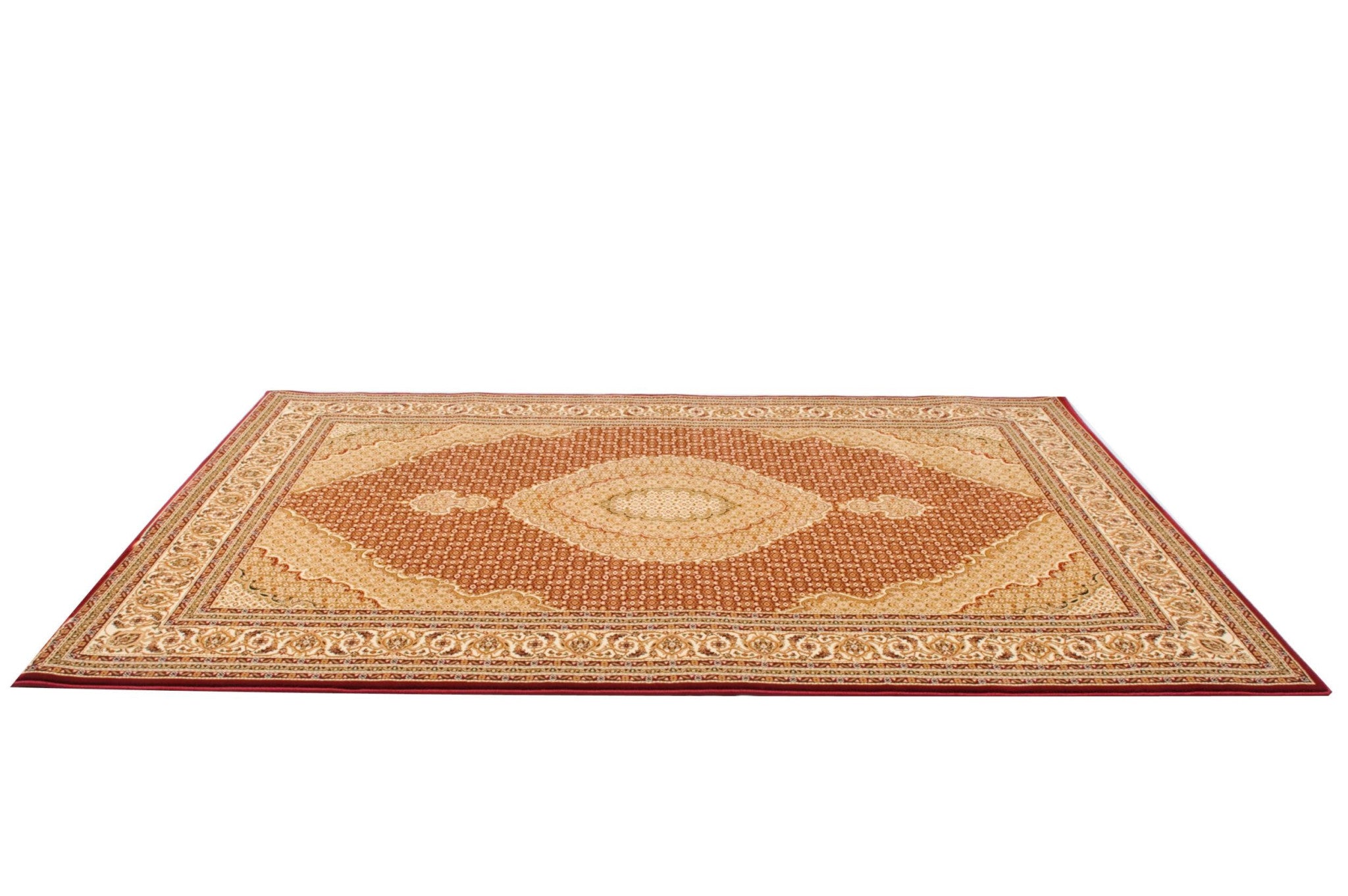 3’ x 10’ Red and Beige Medallion Runner Rug