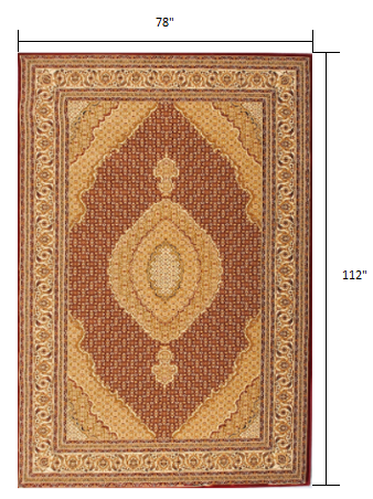 3’ x 10’ Red and Beige Medallion Runner Rug