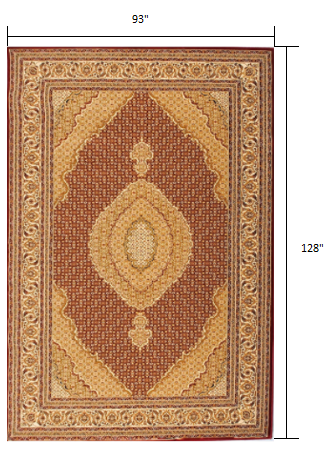 3’ x 10’ Red and Beige Medallion Runner Rug