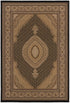 2’ x 8’ Black and Beige Medallion Runner Rug