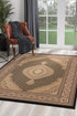 2’ x 8’ Black and Beige Medallion Runner Rug