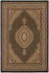 2’ x 8’ Black and Beige Medallion Runner Rug