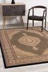 4’ x 6’ Black and Beige Medallion Area Rug