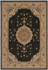 2’ x 10’ Black and Beige Embellished Runner Rug