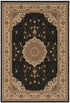 2’ x 10’ Black and Beige Embellished Runner Rug