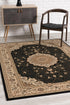 2’ x 10’ Black and Beige Embellished Runner Rug