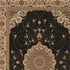 2’ x 10’ Black and Beige Embellished Runner Rug