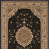 2’ x 10’ Black and Beige Embellished Runner Rug