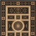 7’ x 9’ Black and Beige Traditional Geometric Area Rug