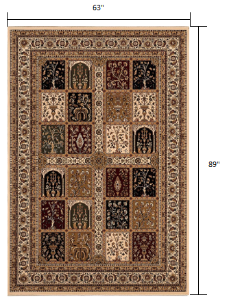 4' X 6' Cream Oriental Area Rug