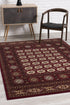 5’ x 8’ Red Eclectic Geometric Pattern Area Rug