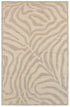 8’ Round Taupe Zebra Pattern Area Rug