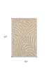 8’ Round Taupe Zebra Pattern Area Rug