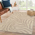 8’ Round Taupe Zebra Pattern Area Rug