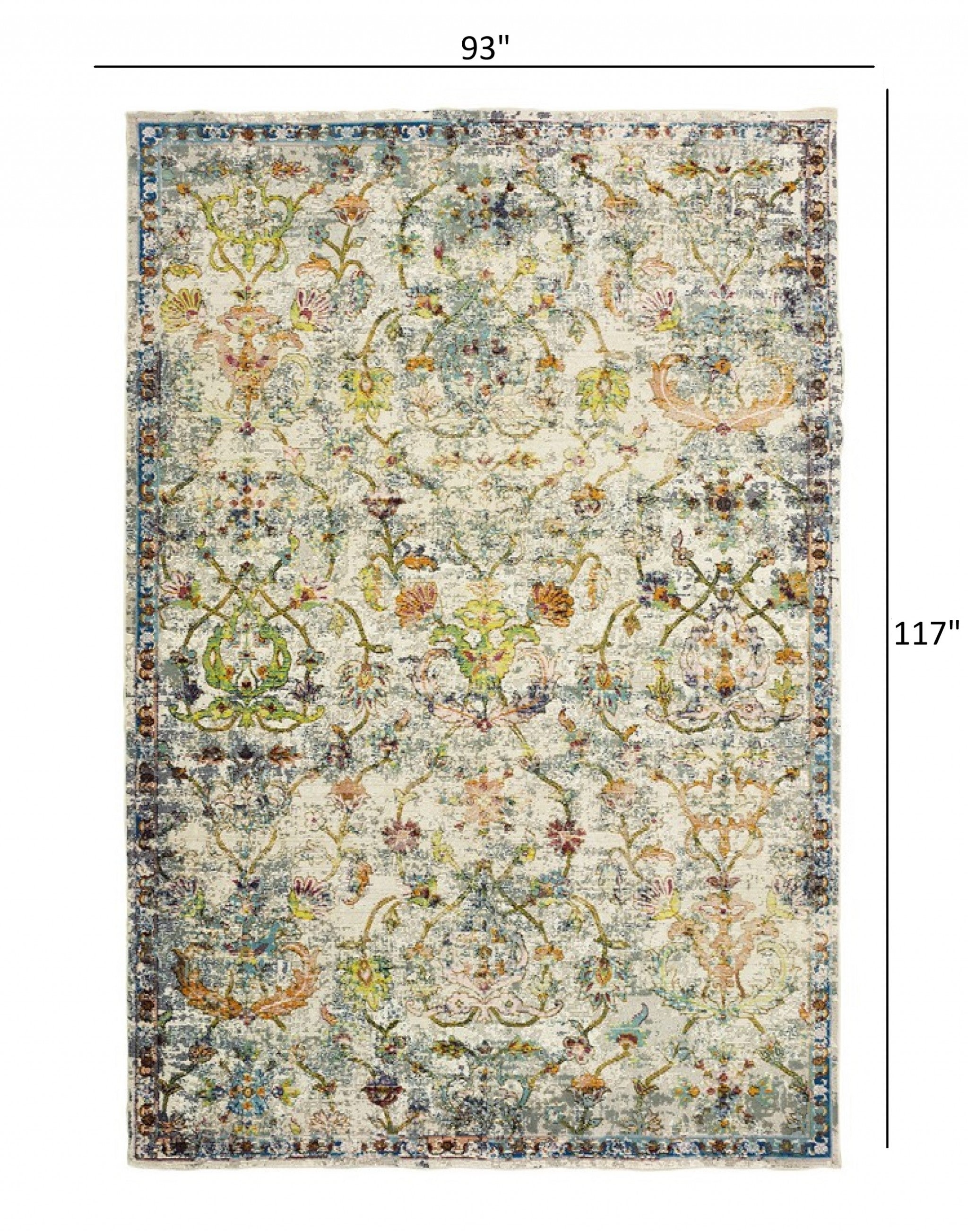 2’ x 9’ Beige Abstract Garden Runner Rug