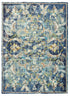 5’ x 8’ Blue and White Jacobean Pattern Area Rug