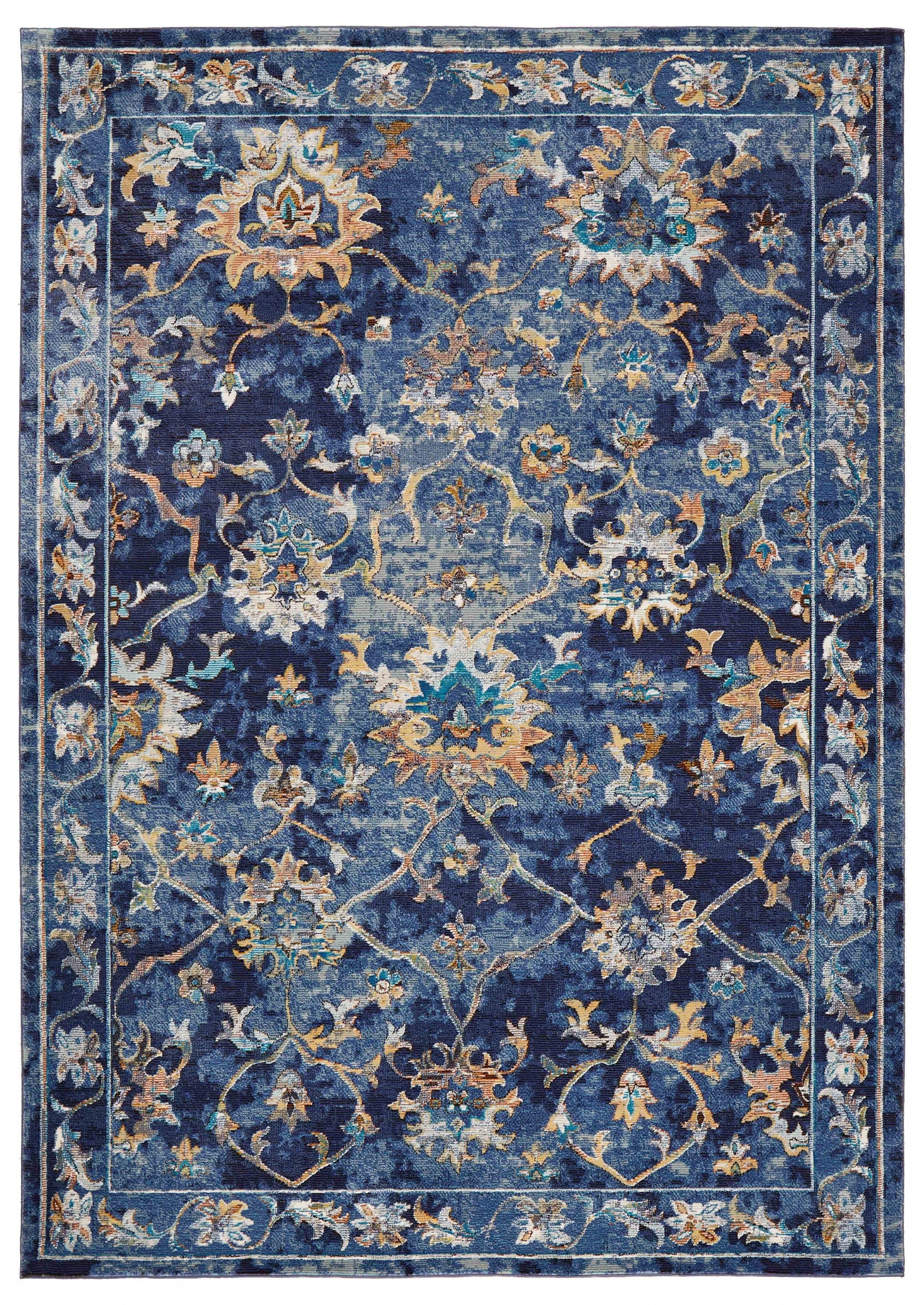 8' X 8' Blue And Ivory Dhurrie Area Rug