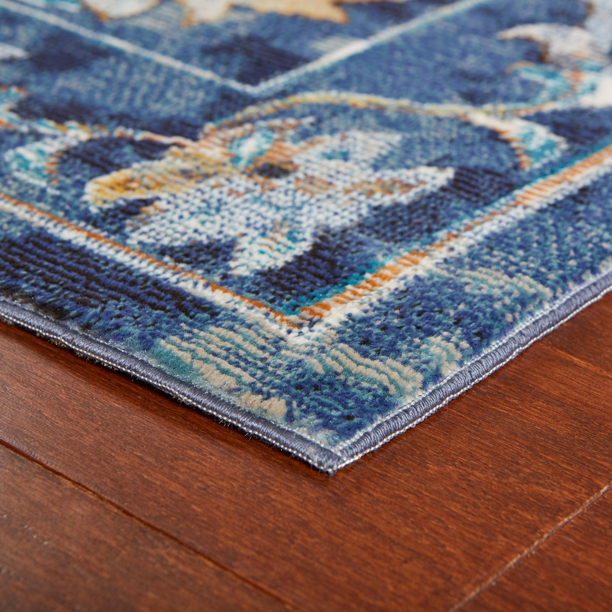 8' X 8' Blue And Ivory Dhurrie Area Rug