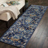 8' X 8' Blue And Ivory Dhurrie Area Rug