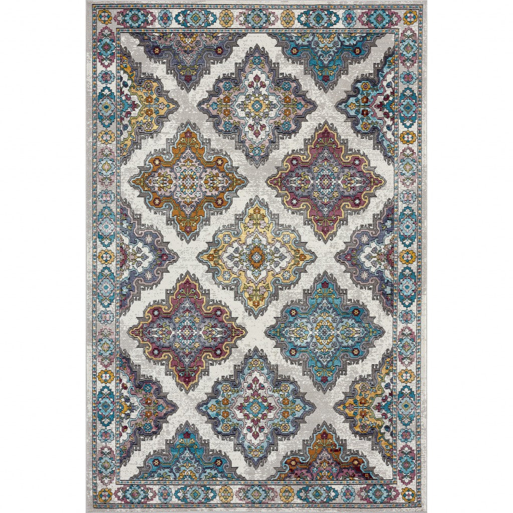 5’ x 8’ Blue Traditional Floral Motifs Area Rug