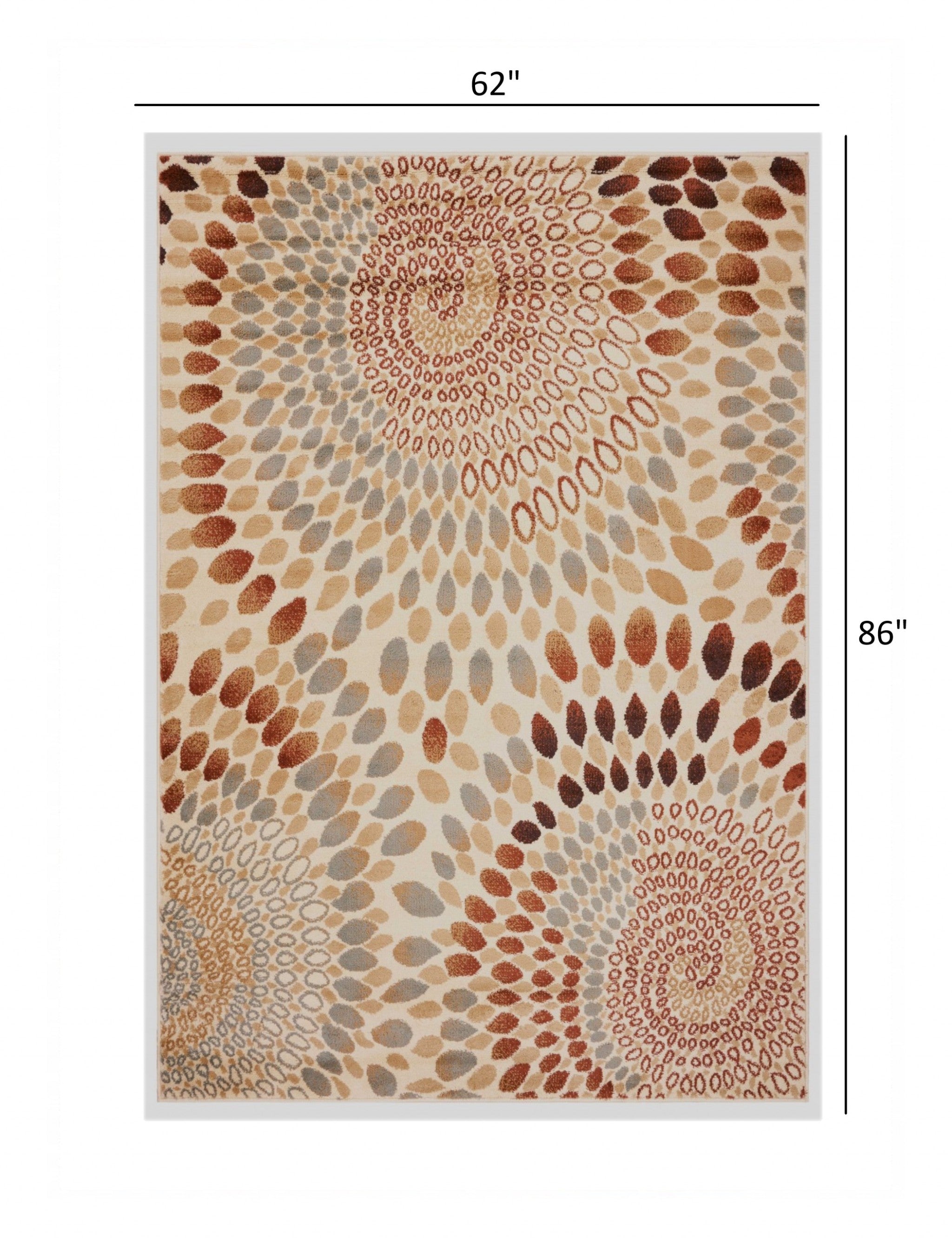 8’ x 10’ Cream and Brown Swirls Area Rug