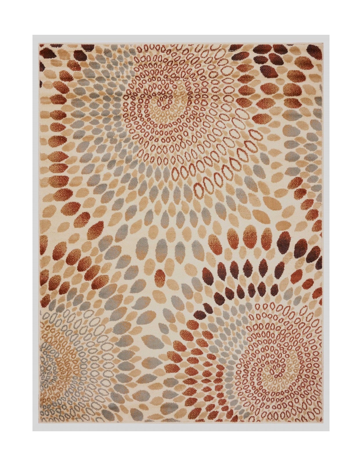 8’ x 10’ Cream and Brown Swirls Area Rug