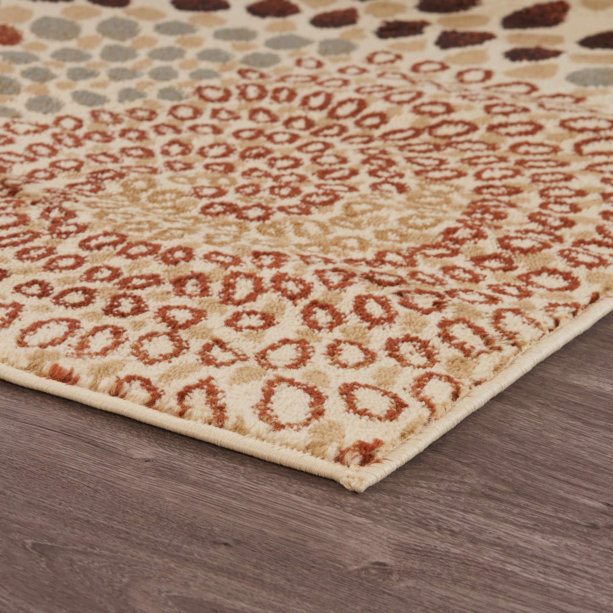 8’ x 10’ Cream and Brown Swirls Area Rug