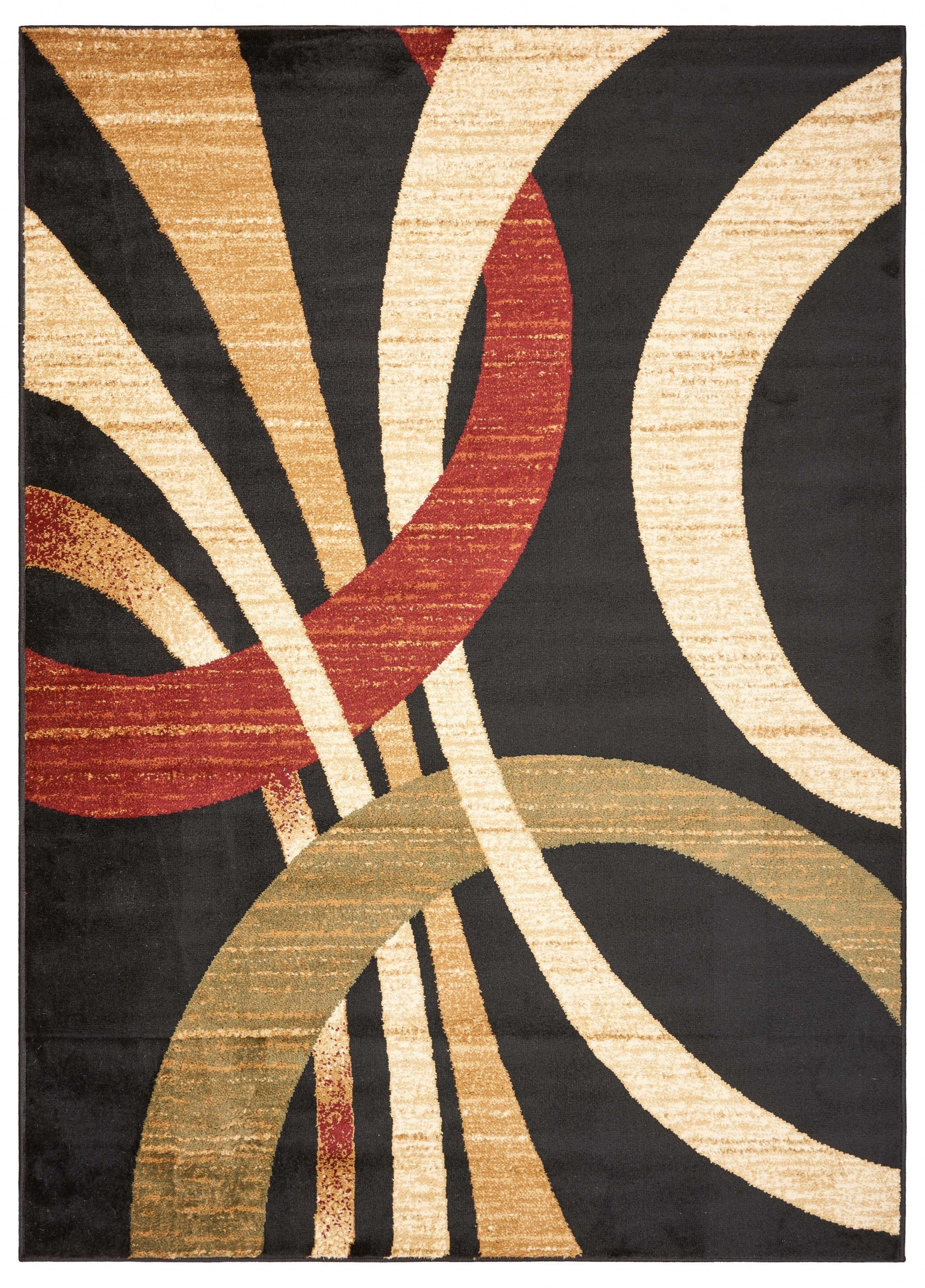 8' X 10' Black Dhurrie Area Rug