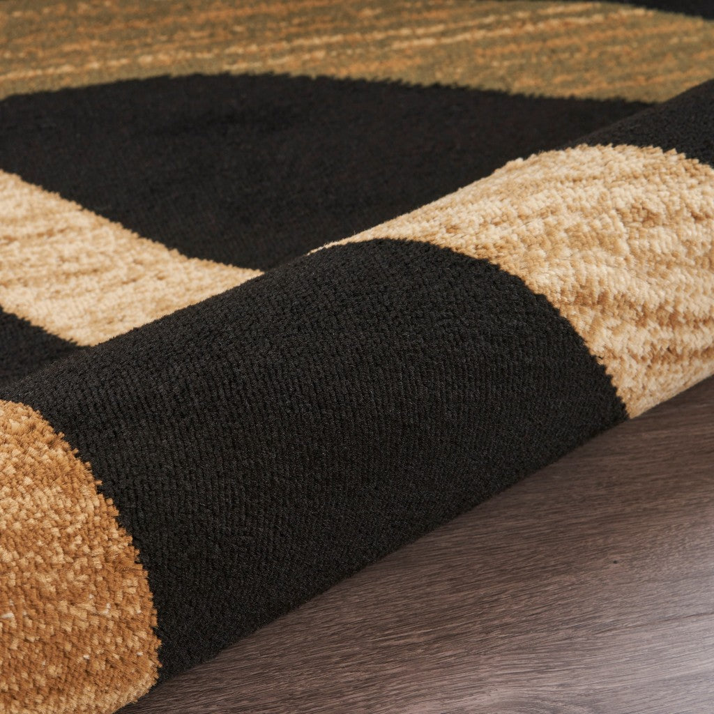 8' X 10' Black Dhurrie Area Rug