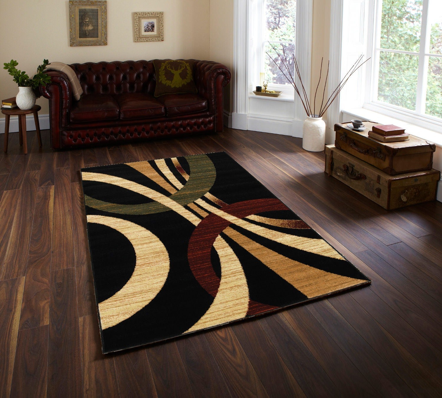 8' X 10' Black Dhurrie Area Rug