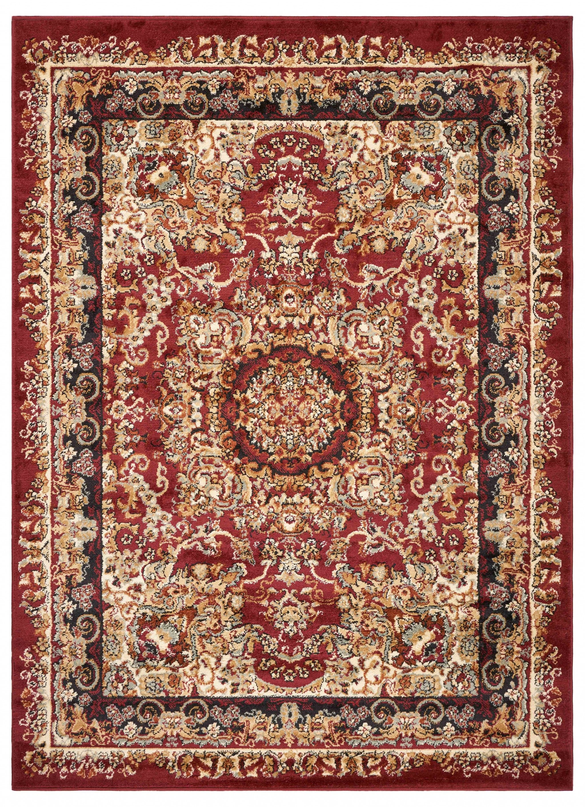 5’ x 7’ Red Royal Medallion Area Rug