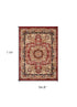 5’ x 7’ Red Royal Medallion Area Rug