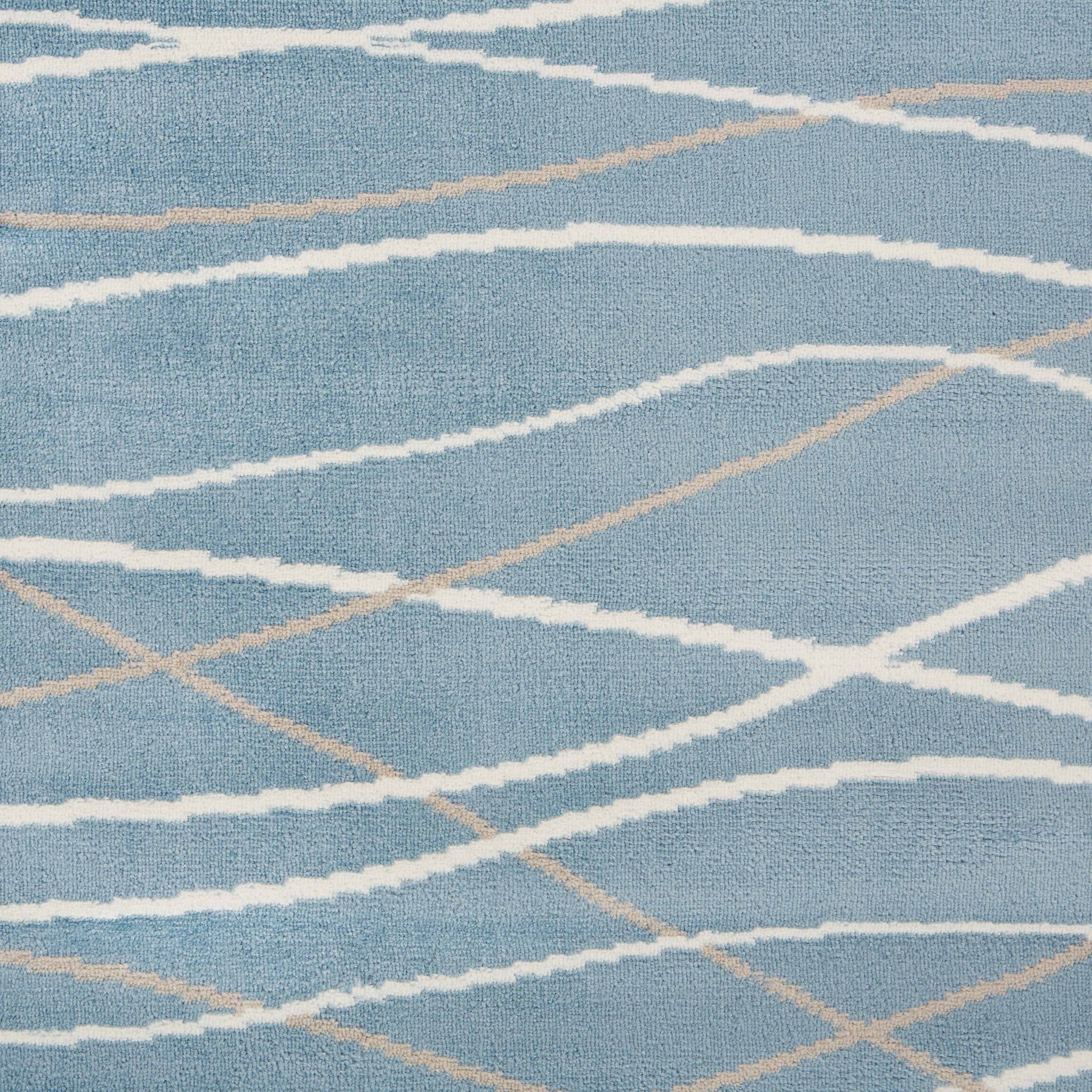 5’ x 7’ Blue Contemporary Waves Area Rug