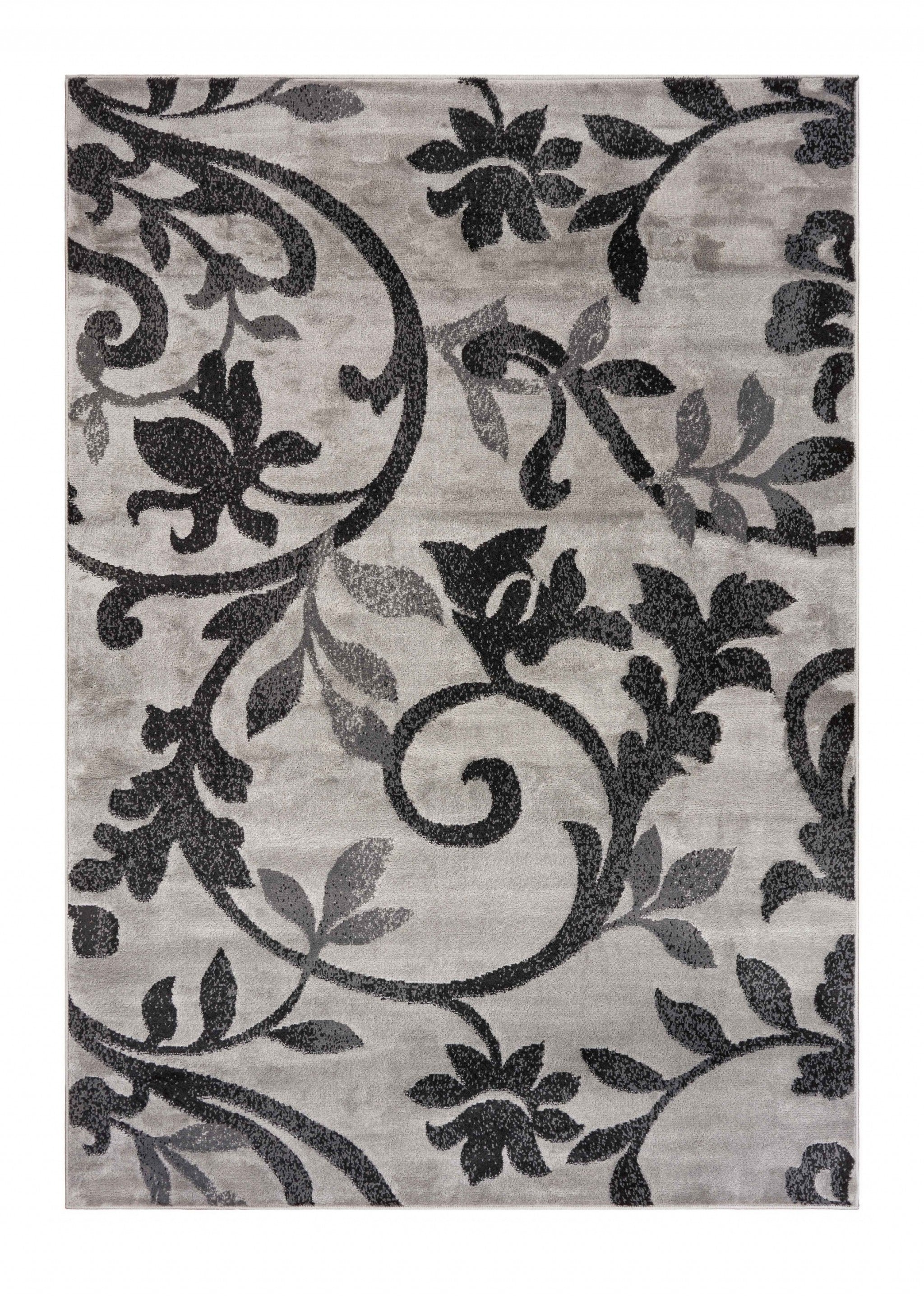 5’ x 7’ Gray Filigree Vines Area Rug