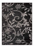 5' x 7' Black Gray and White Floral Vines Area Rug