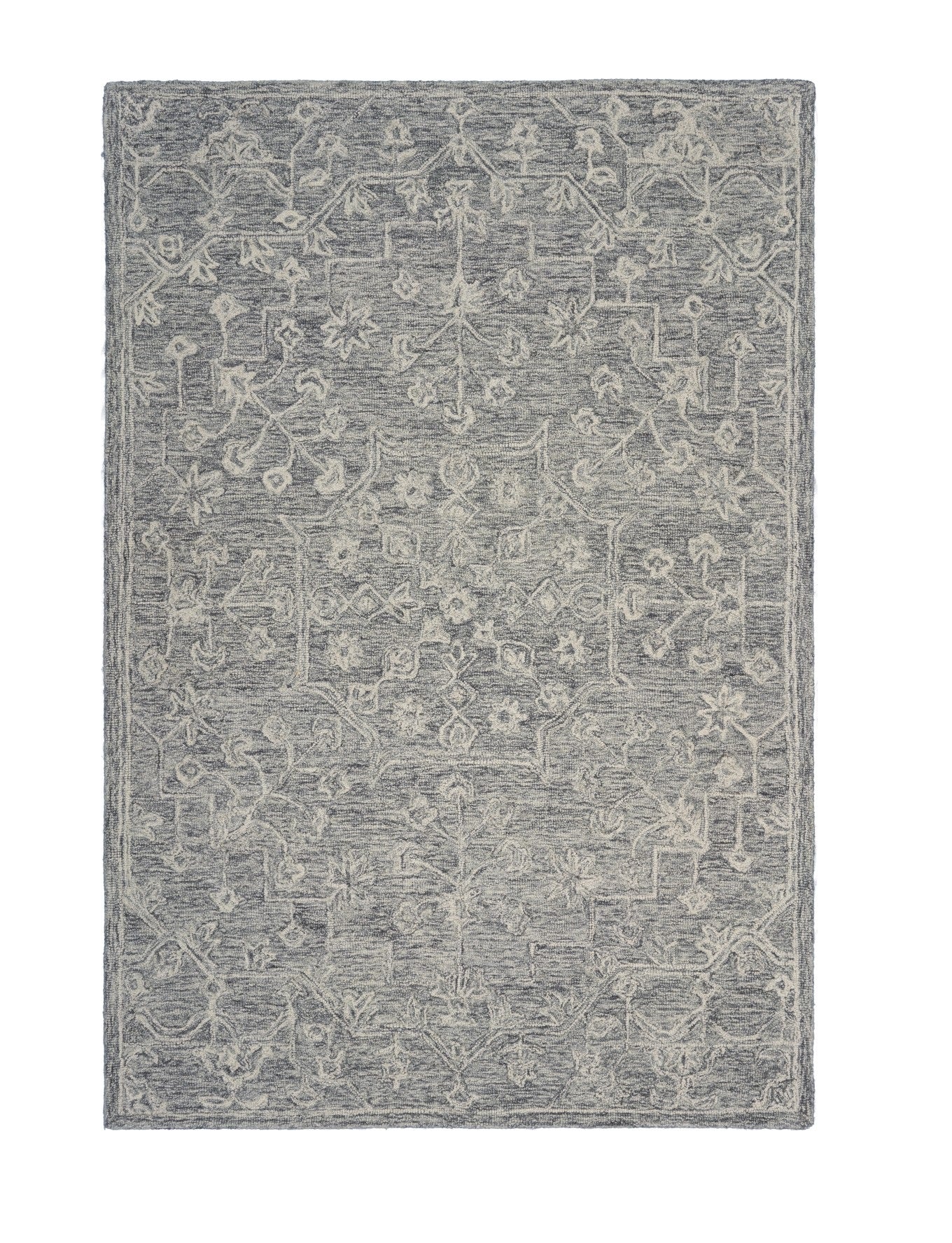 5’ x 7’ Gray Floral Finesse Area Rug