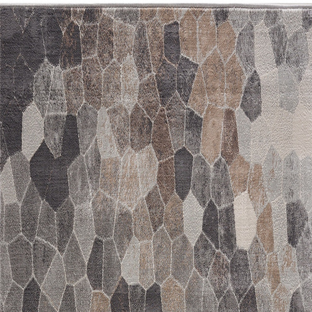 5’ x 8’ Beige Cobblestone Pattern Area Rug