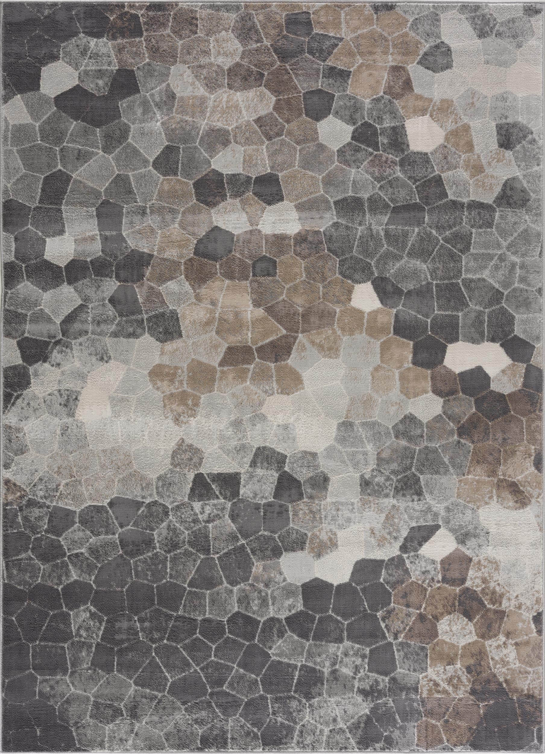 5’ x 8’ Beige Cobblestone Pattern Area Rug