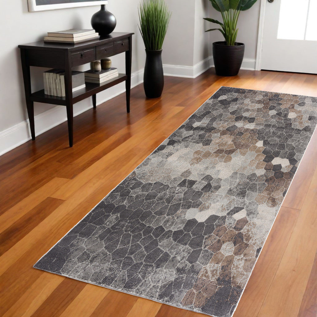 5’ x 8’ Beige Cobblestone Pattern Area Rug