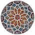 4’ Round Multicolored Floral Mosaic Area Rug