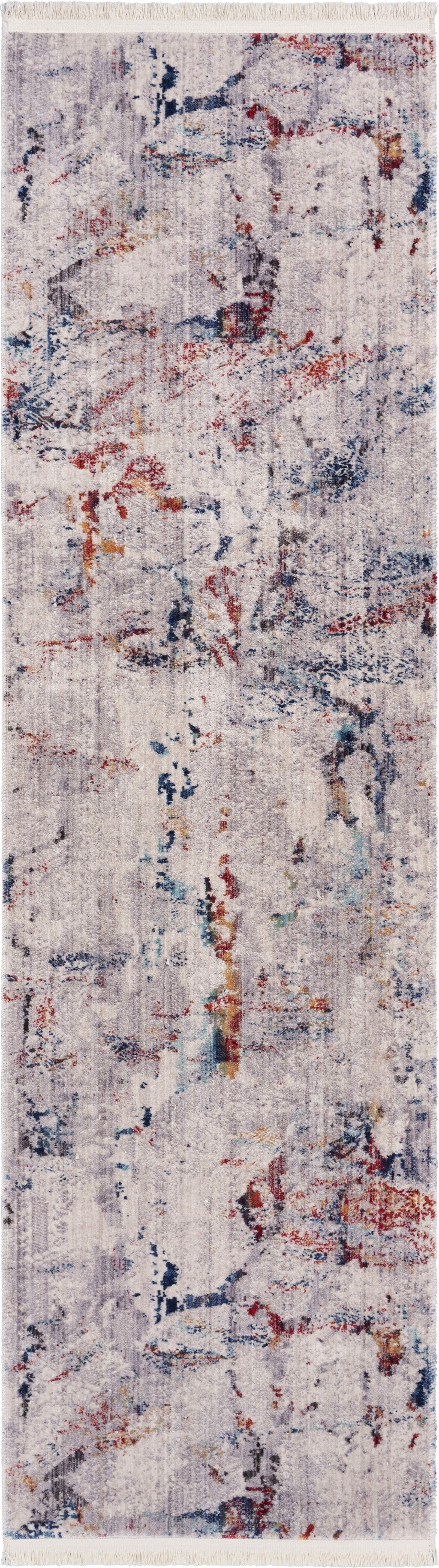 2’ x 8’ Gray Toned Abstract Runner Rug