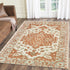 5’ x 8’ Orange and Ivory Medallion Area Rug