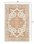 5’ x 8’ Orange and Ivory Medallion Area Rug