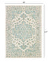 5’ x 8’ Turquoise and Cream Medallion Area Rug