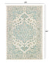 5’ x 8’ Turquoise and Cream Medallion Area Rug