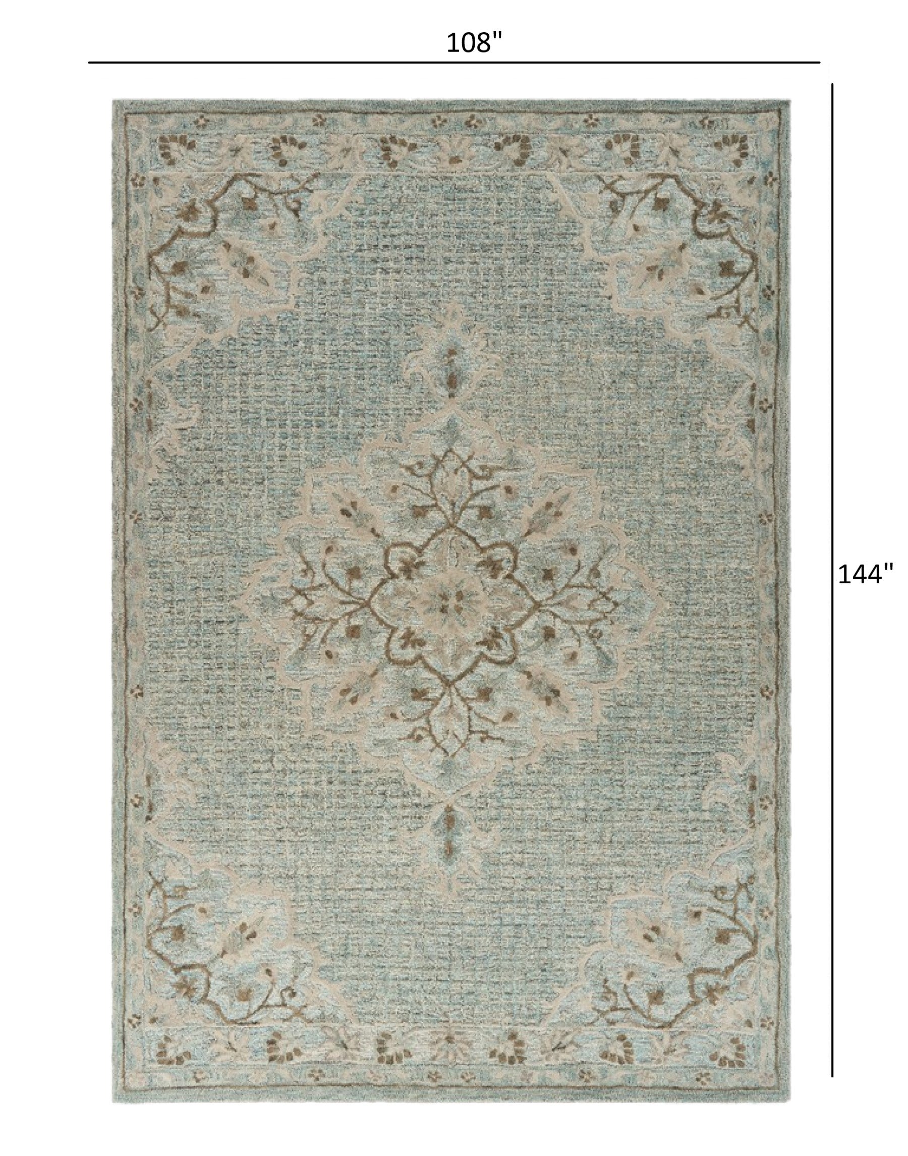 8' X 10' Blue Wool Hand Tufted Area Rug